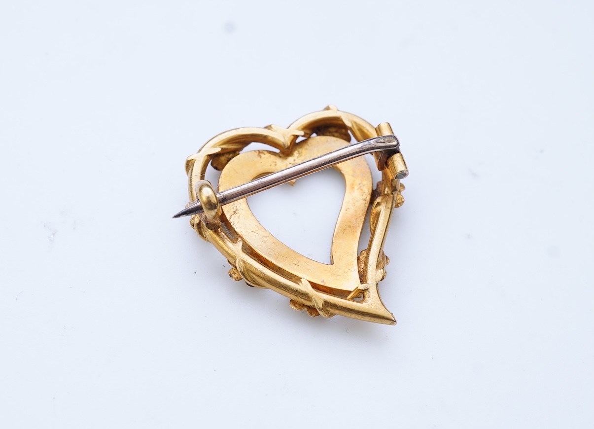 An Edwardian gold and turquoise brooch, early 20th century